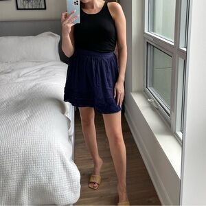 Somedays Lovin Navy. Blue Flare Mini Skirt